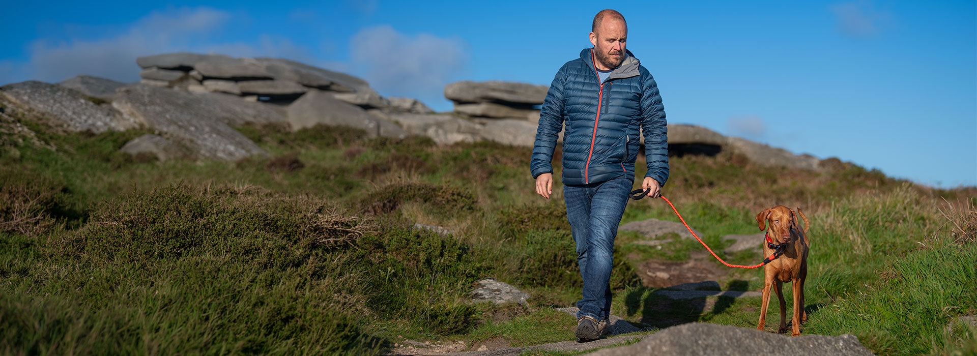 Man and Dog Hiking