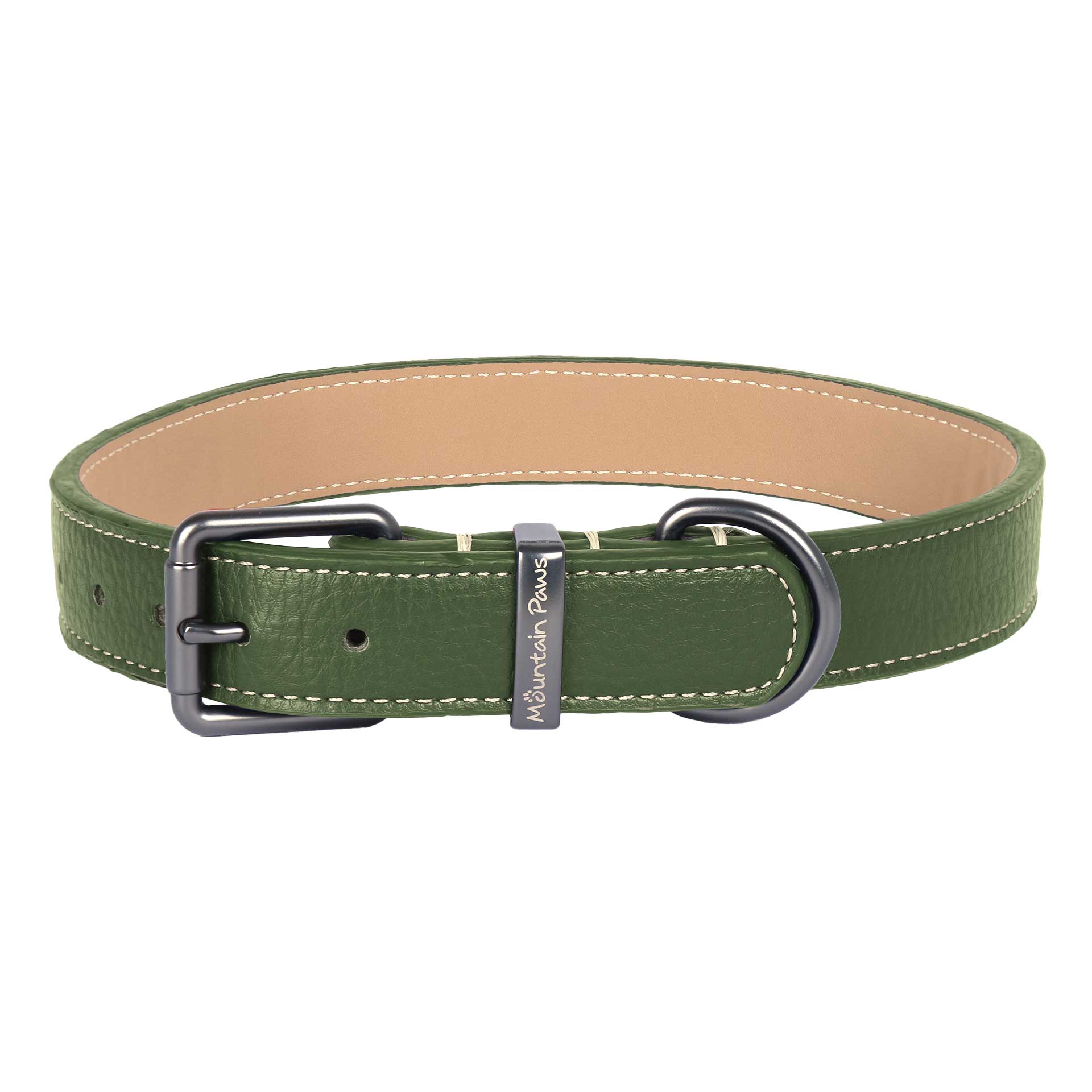 Faux Leather Dog Collar - variant[Green]
