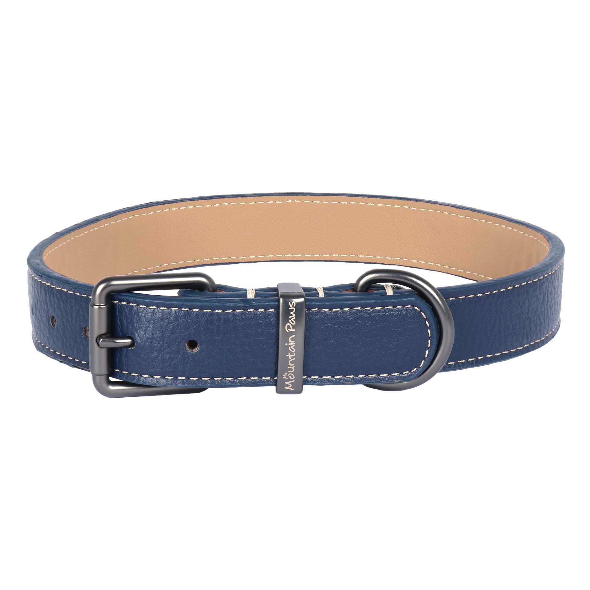 Faux Leather Dog Collar - variant[Blue]
