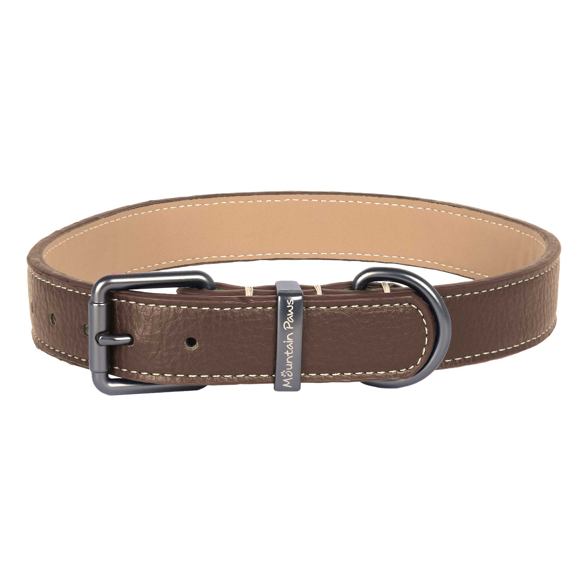 Faux Leather Dog Collar - variant[Brown]